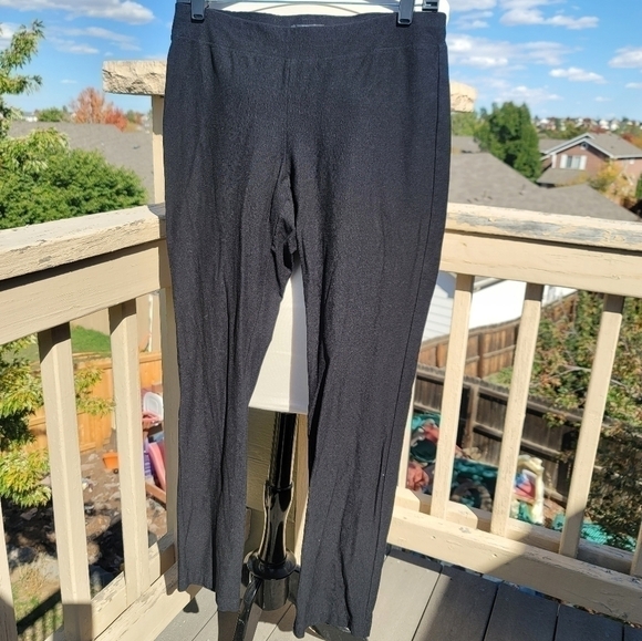 EILEEN FISHER BLACK SLIP ON ELASTIC WAIST PANTS, SZ SMALL - Picture 4 of 10